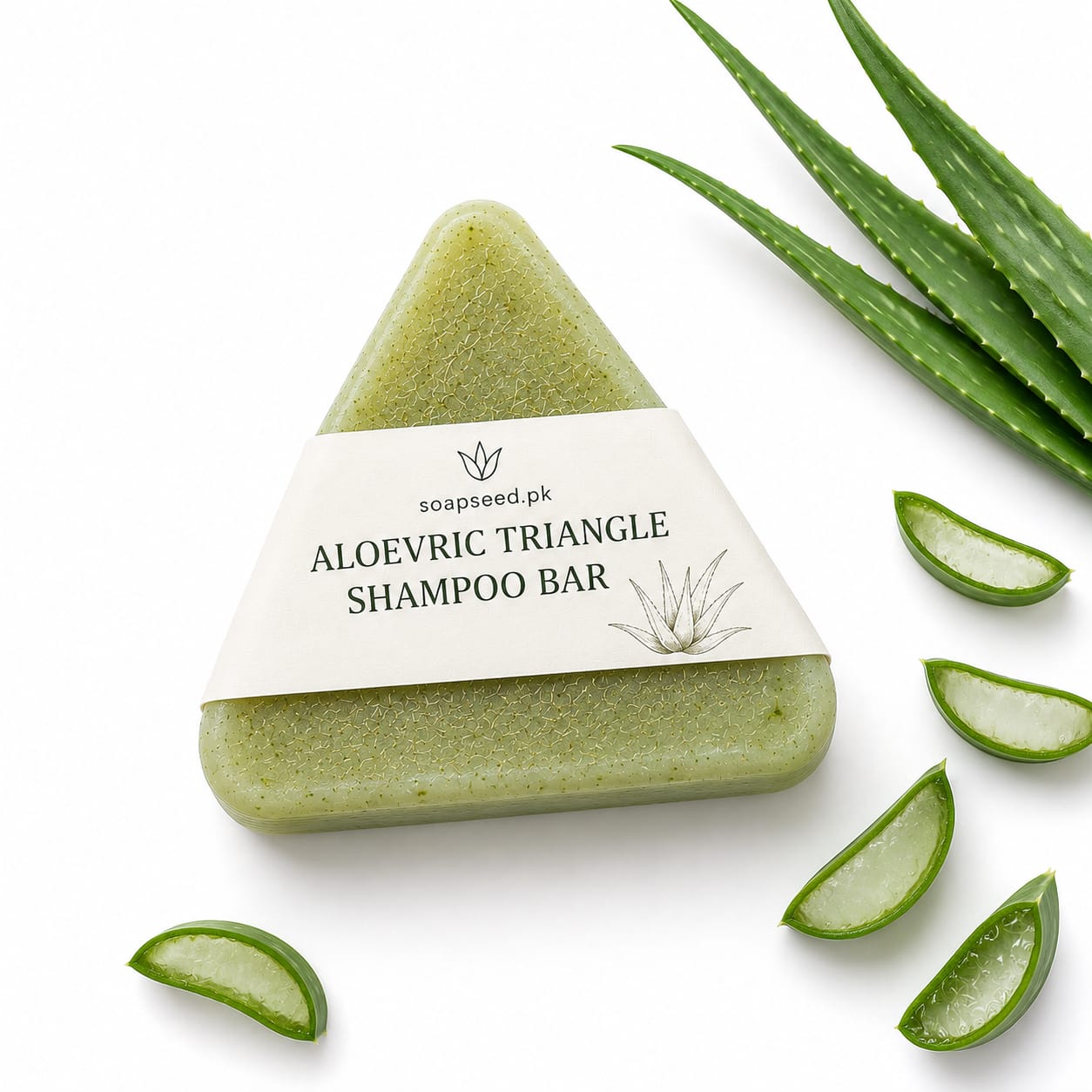 Aloeveric triangle shampoo bar